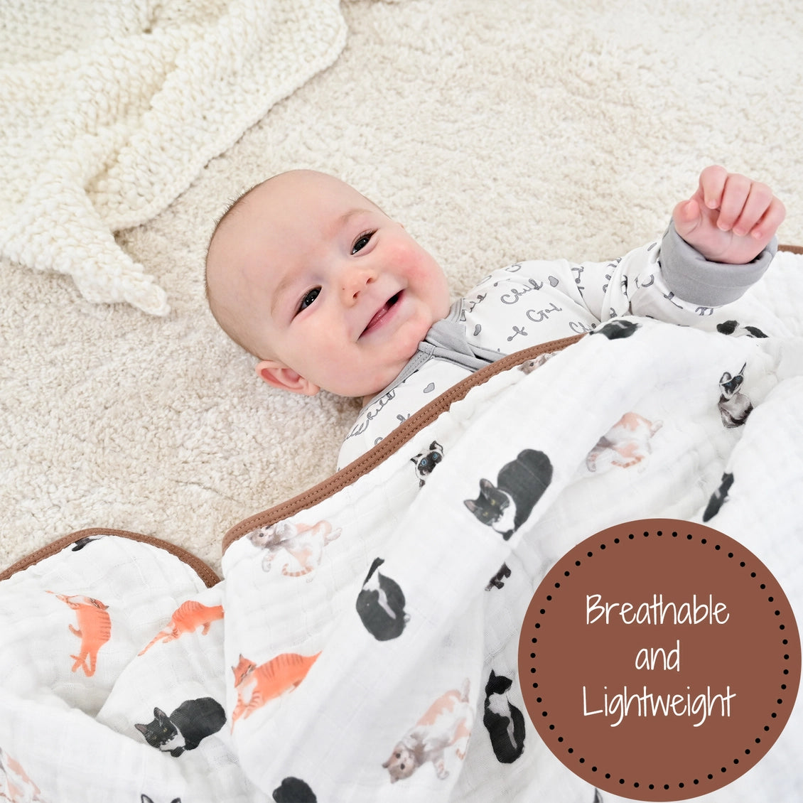 Here Kitty Kitty Baby Toddler Muslin Blanket