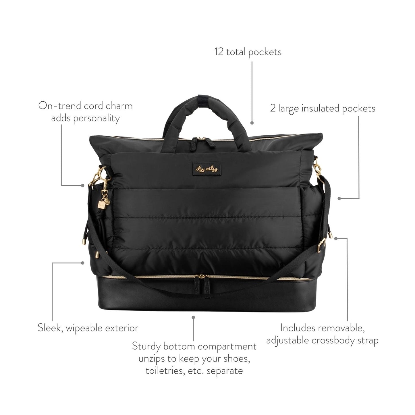 Dream Weekender™ Midnight Black Diaper Bag