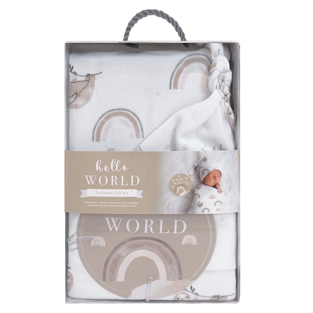 Hello World Gift Set - Rainbow Sloth