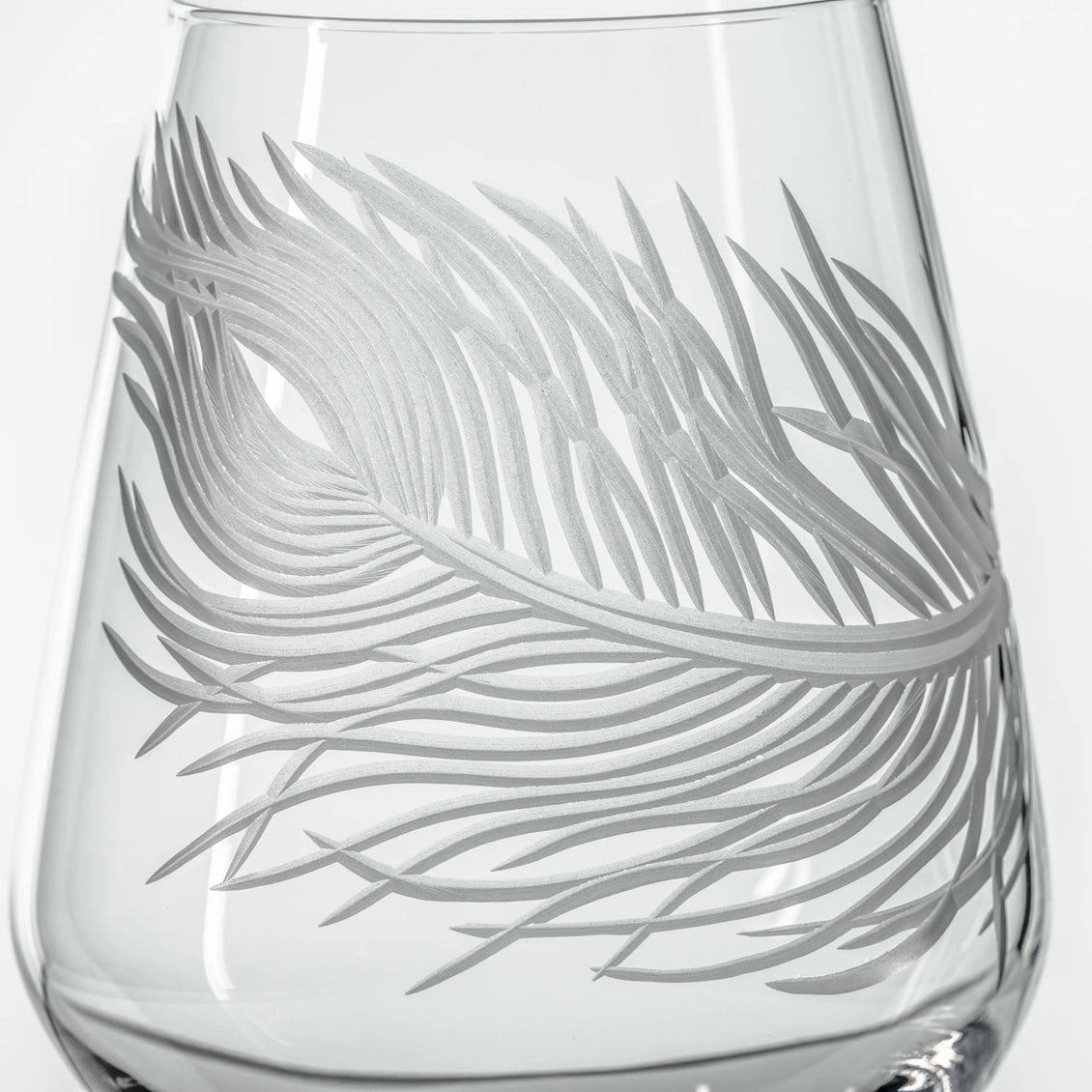Peacock Stemless Wine Glass 18oz Set of 4