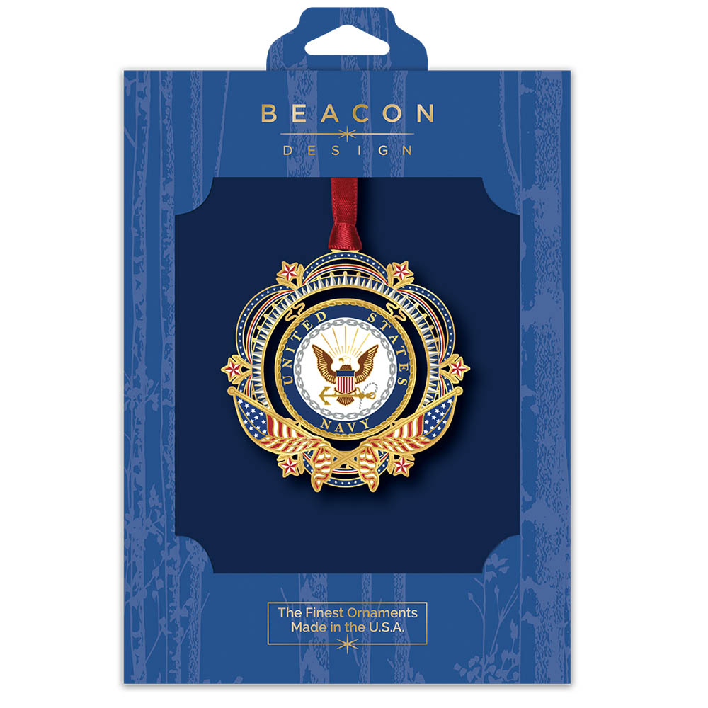 Patriotic U.S. Navy Brass Ornament