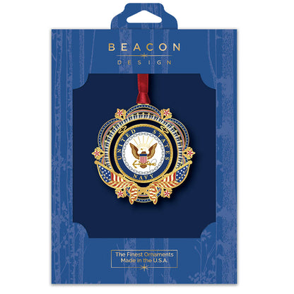 Patriotic U.S. Navy Brass Ornament