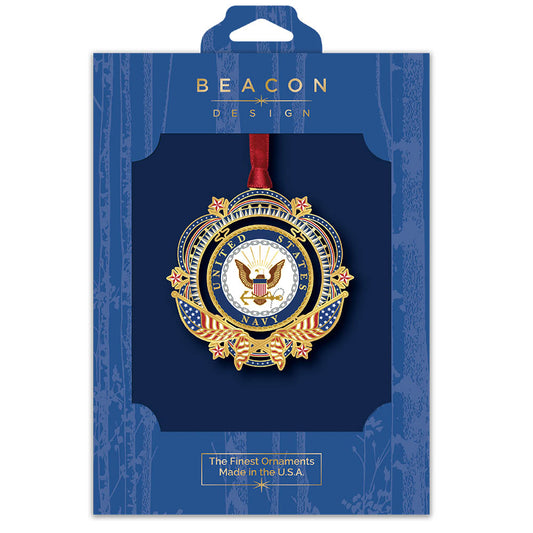 Patriotic U.S. Navy Brass Ornament