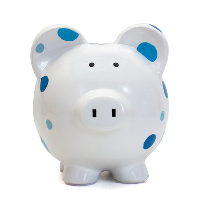Blue Multi Dot Pig - Money Bank