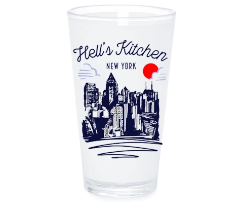 Hell's Kitchen New York Sketch Pint Glass