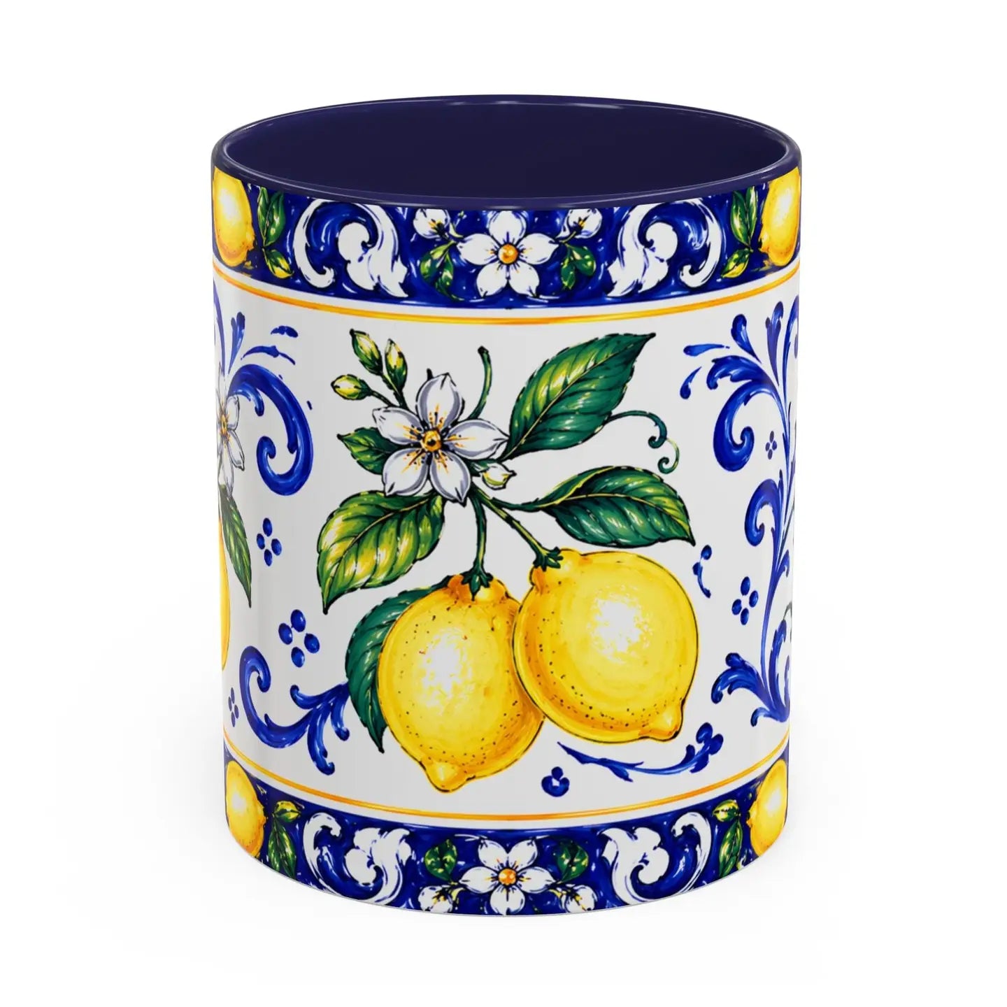 Little Italy Amalfi Blue & Lemon 11oz Mug - Zesty Lemons