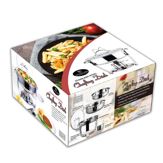 Culinary Edge S/S Buffet Chafer 4 Quart Round Chafing Dish - NY Gift Boutique