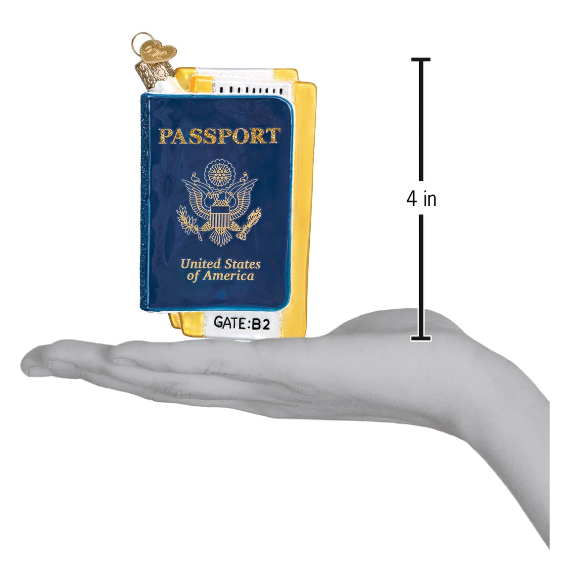 Passport Glass Christmas Ornament