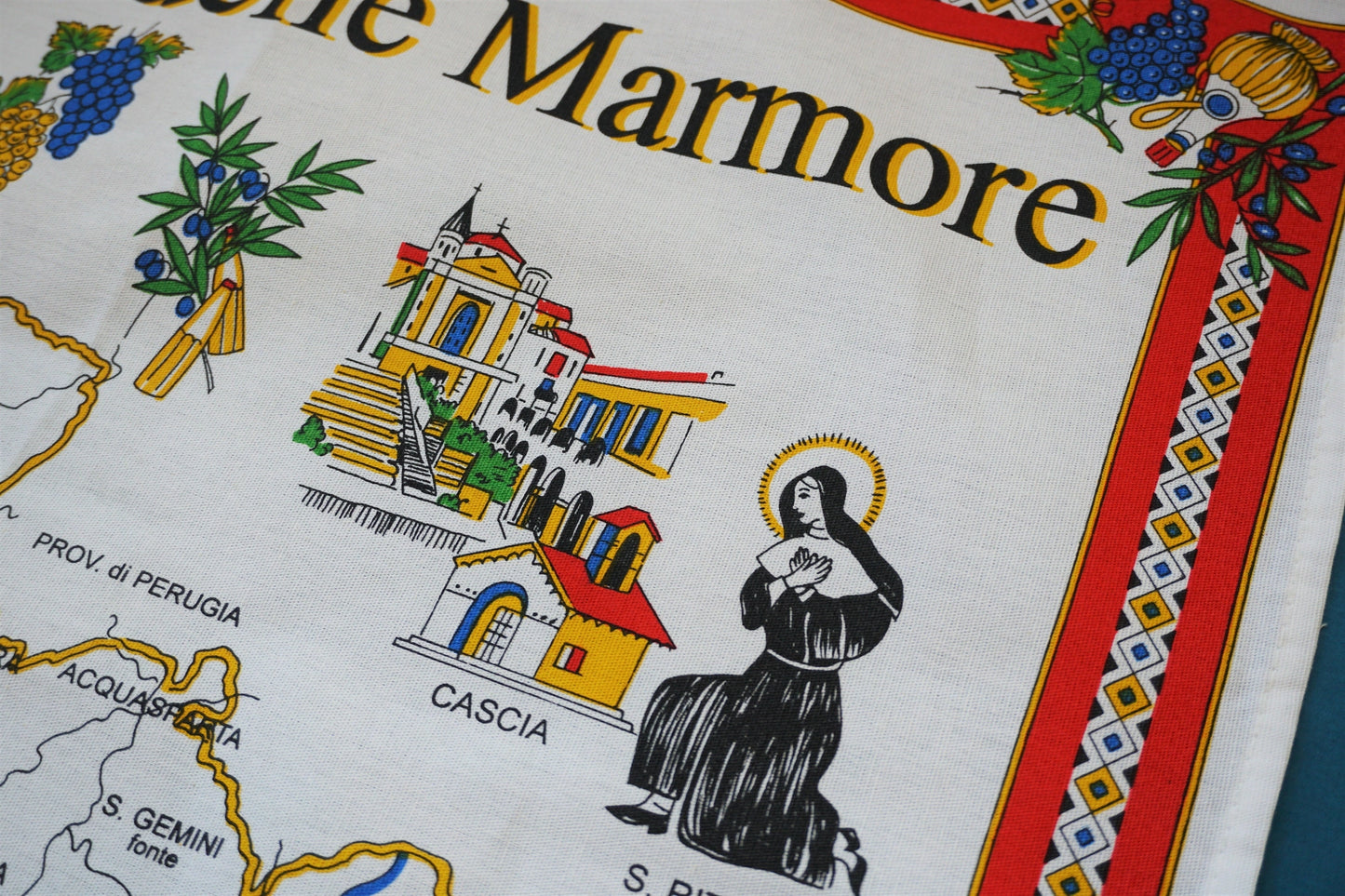 Cascata Delle Marmore Italian Waterfalls Tea Towel Made in Italy