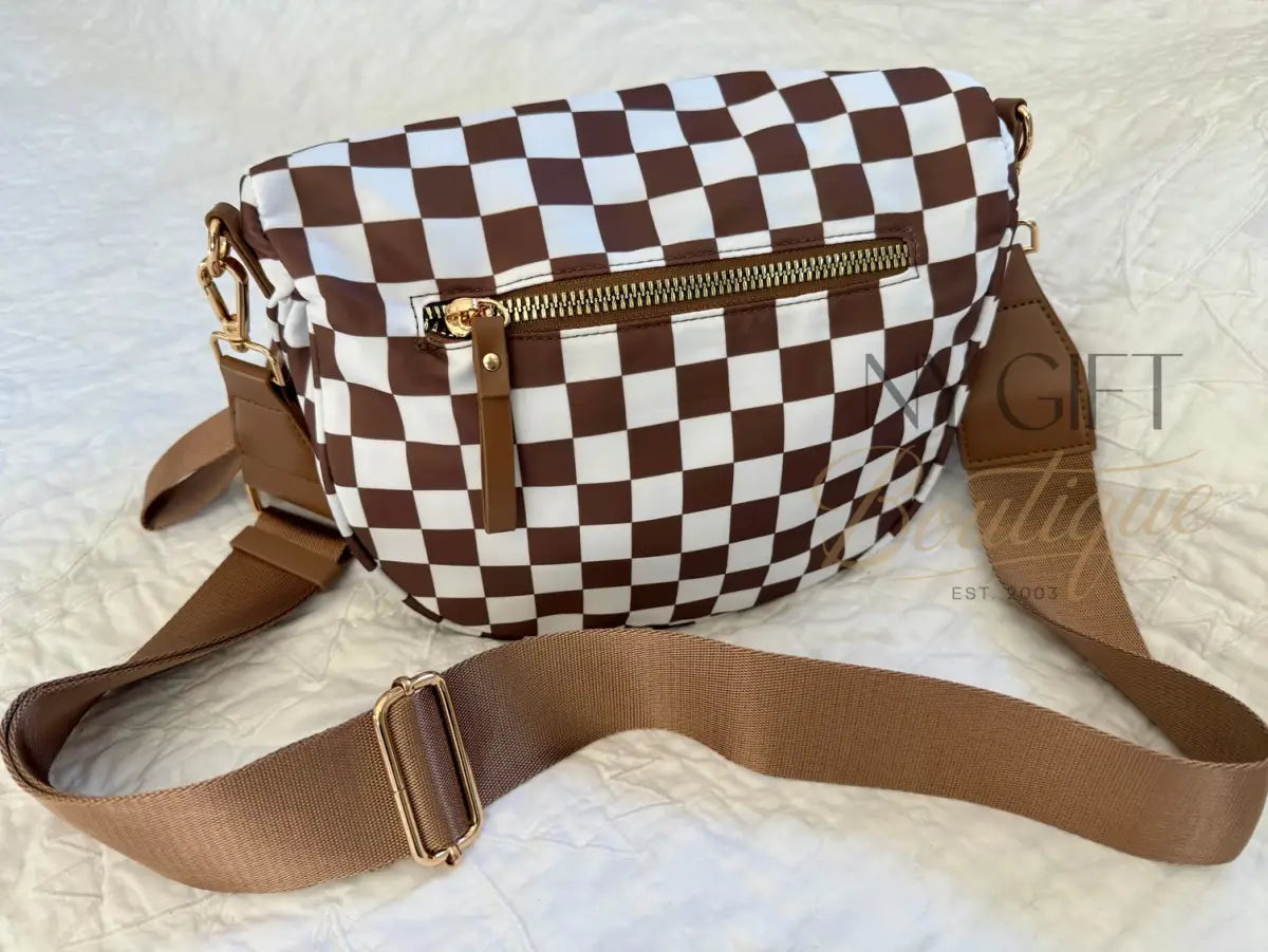 Farah Fanny Bum Bag - Espresso Checkered Fanny Packs