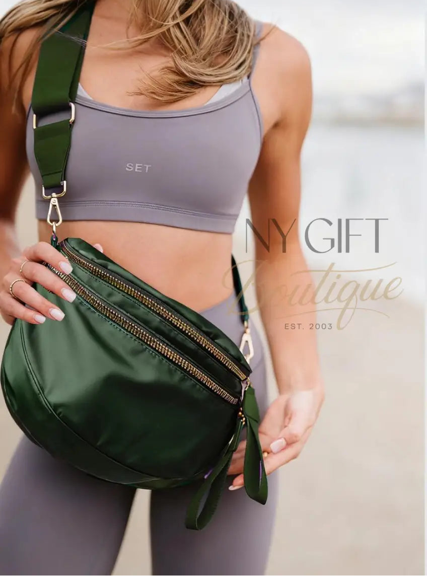 Farah Fanny Bum Bag - Olive Green Checkered Fanny Packs