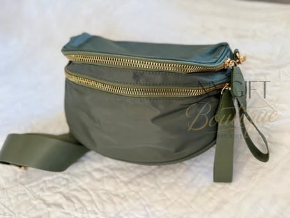 Farah Fanny Bum Bag - Olive Green Checkered Fanny Packs