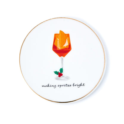 Holiday Cheers Ceramic Coaster Set of Four
