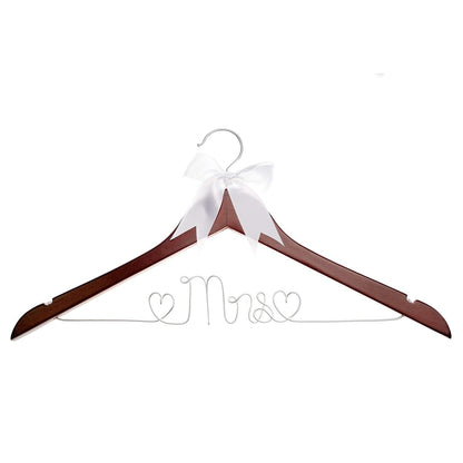 Mrs Wedding Dress Hanger - Mahogany