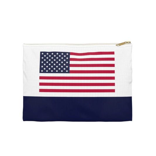 American Flag Watercolor Canvas Pouch