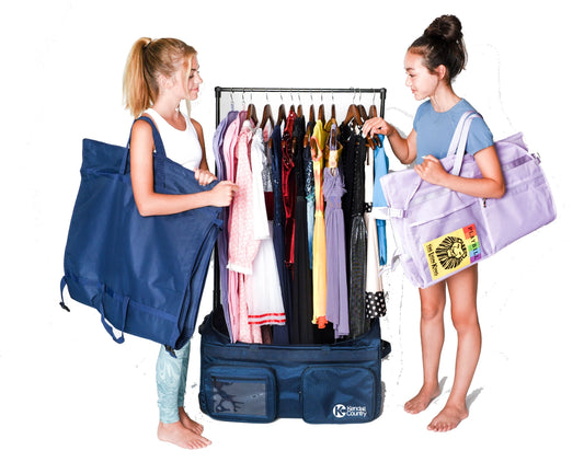 Collapsible Costume Rolling Dance Bag with Garment Rack -28"