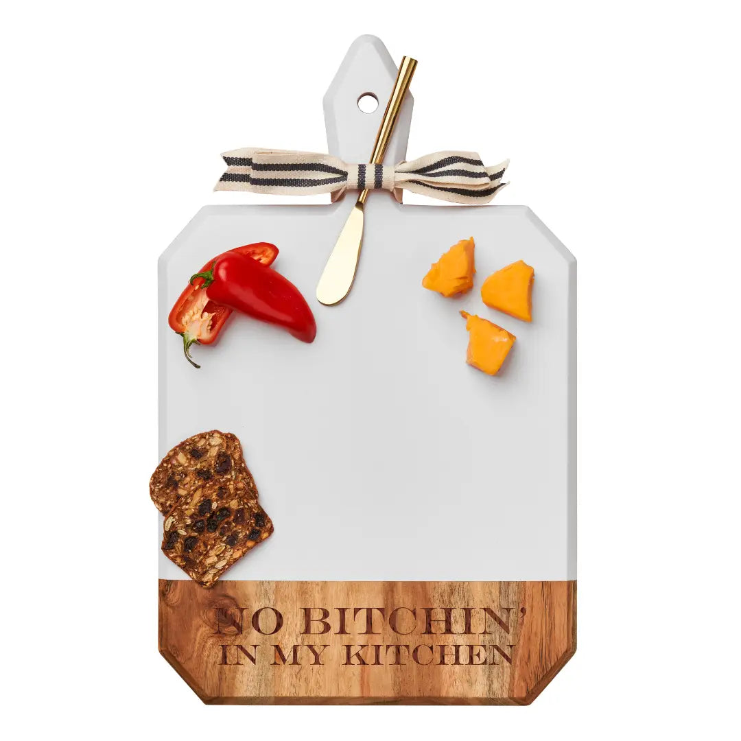 No Bitchin' in My Kitchen Acacia Cutting Board 16" x 10"