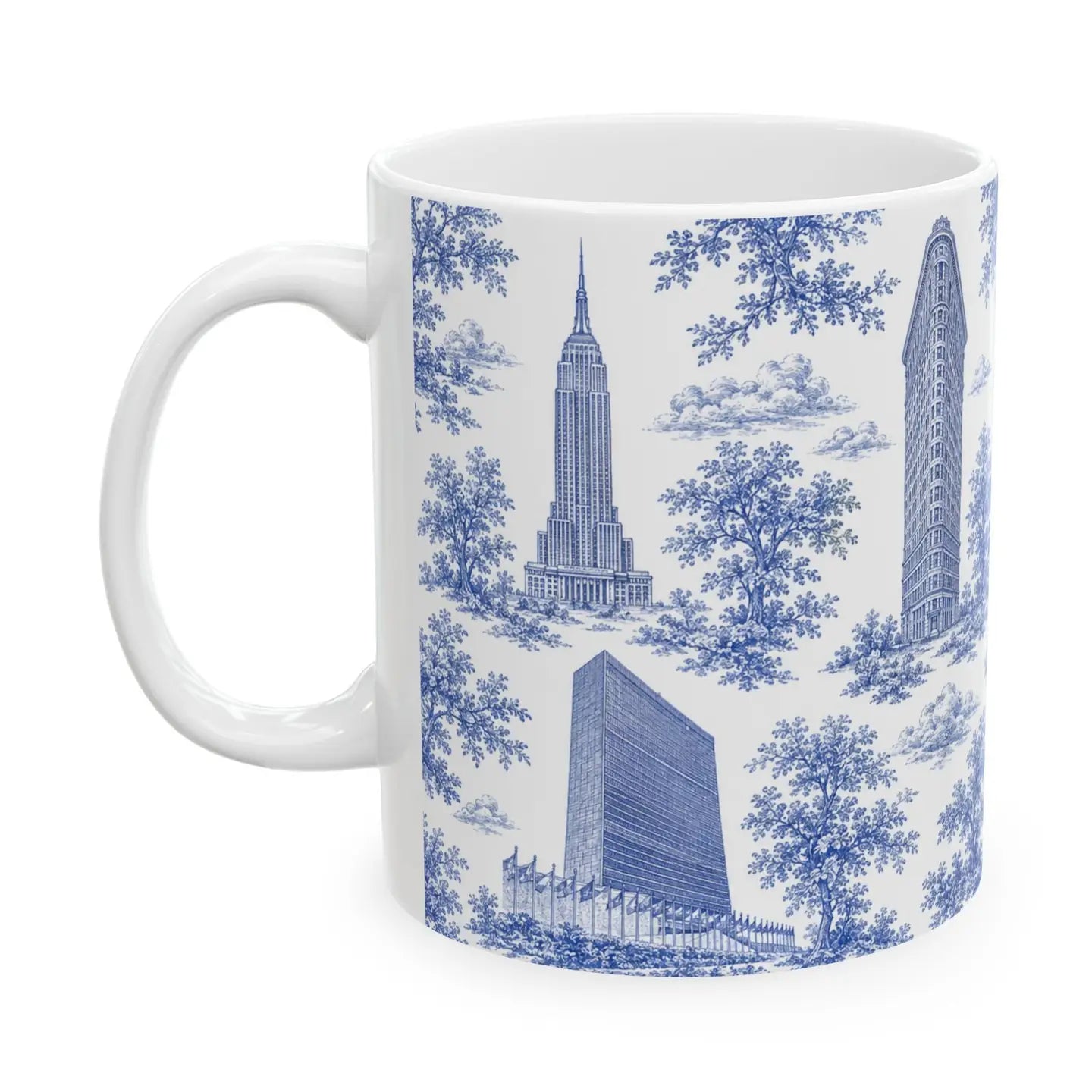 Manhattan Toile De Jouy Chinoiserie Ceramic Mug