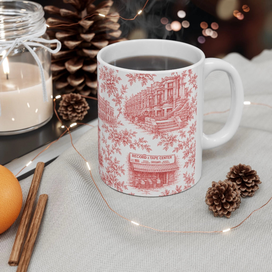 Park Slope Toile De Jouy Chinoiserie Ceramic Mug