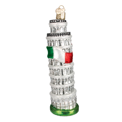 Leaning Tower of Pisa Blown Glass Ornament
