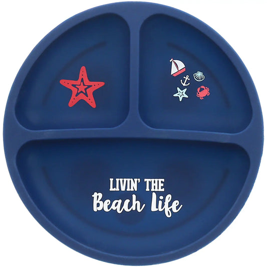 Beach Life - 7.75" Divided Silicone Suction Plate