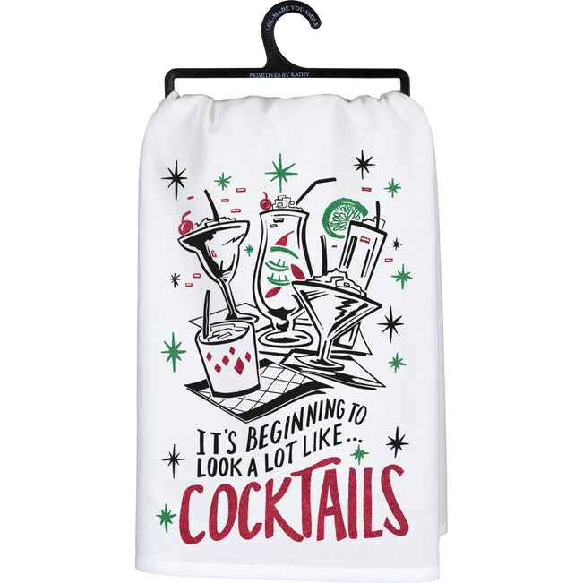 It's beginning to look a lot like Cocktails Kitchen Towel