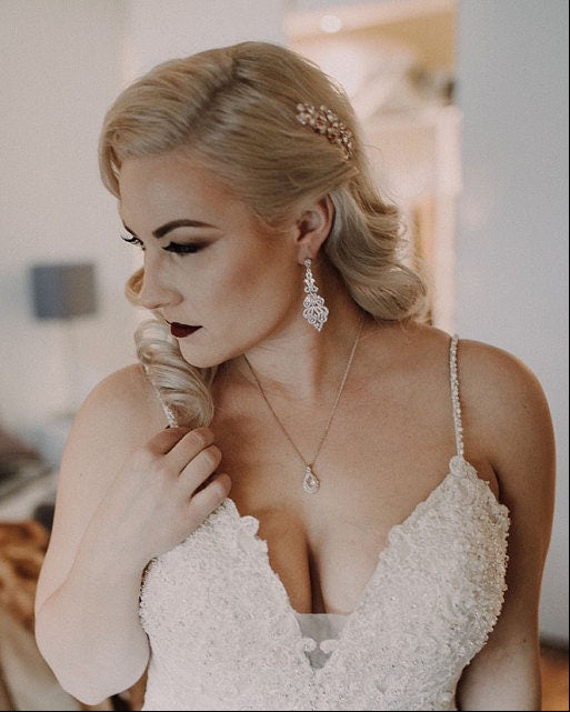 Paisley Chandelier Cz Earrings