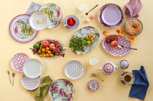 Set of 6 Porcelain Dessert Plates - Firenze