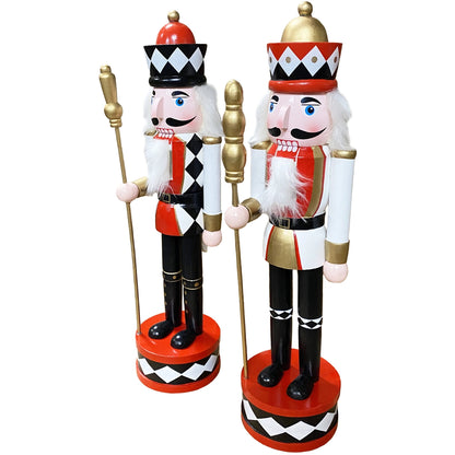 15" Harlequin Nutcracker Set
