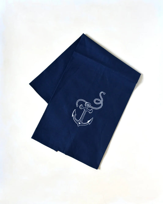Nautical Beach Anchor Navy Guest Towel