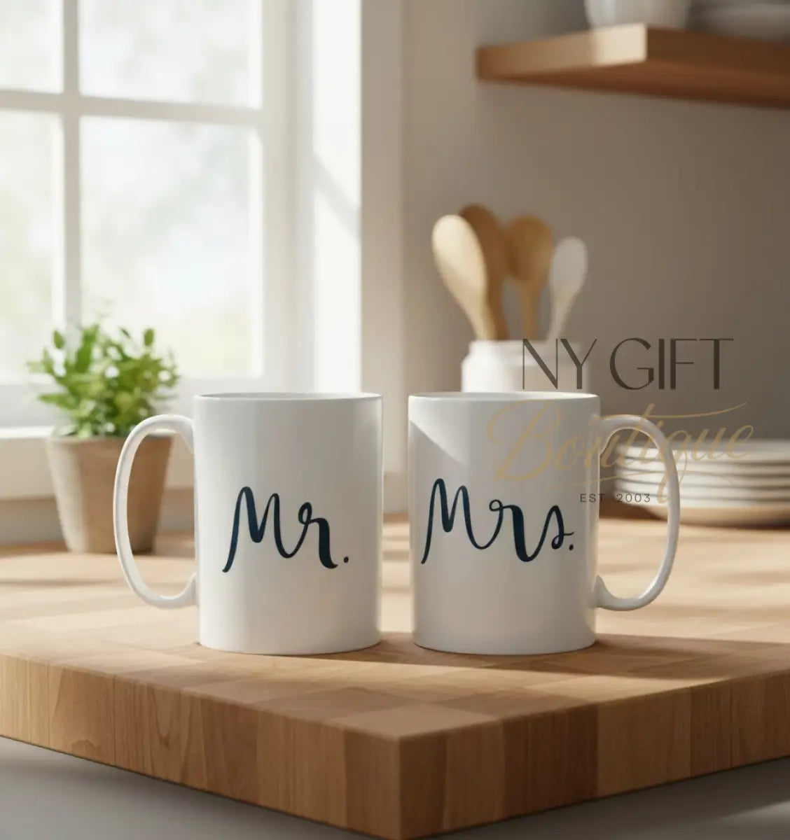 Mr & Mrs 2Pc. 12oz. Mug Set - White Mugs
