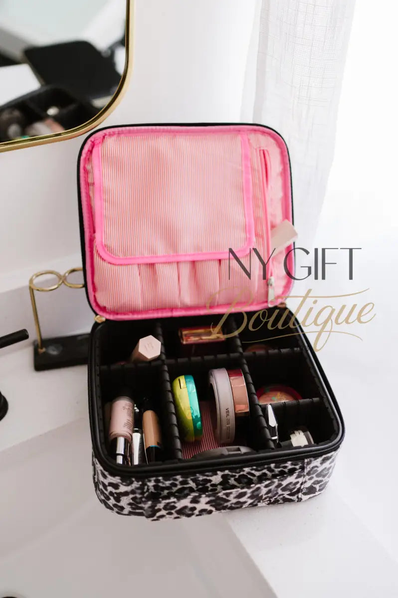Mega Makeup Case - Leopard Makeup Bag