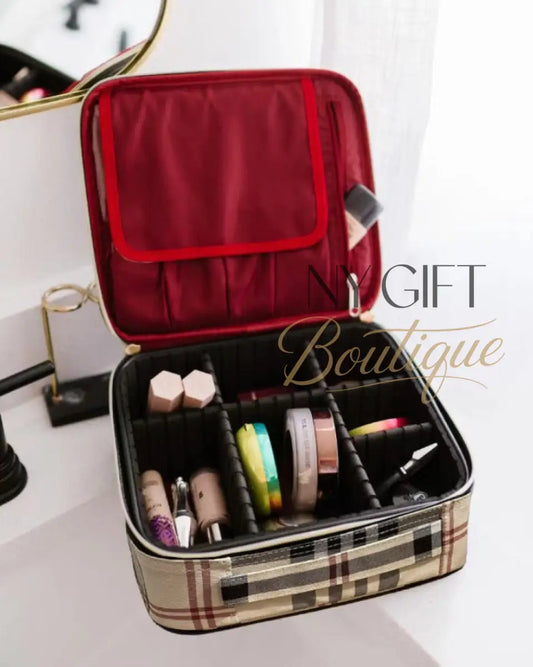 Mega Makeup Case - Plaid Makeup Bag