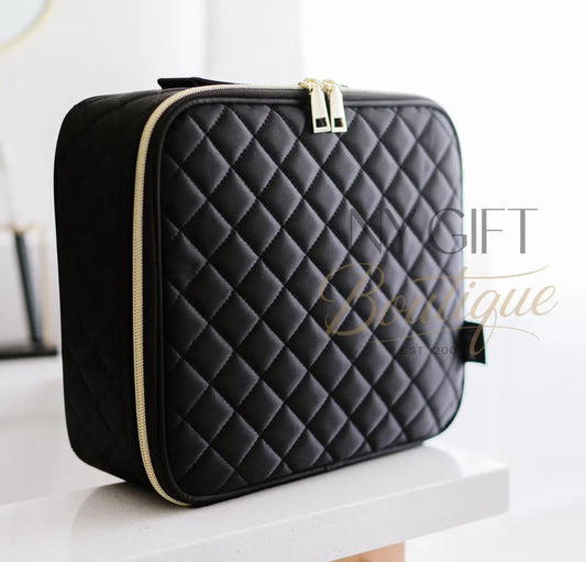 Mega Quilted Makeup Case - Black