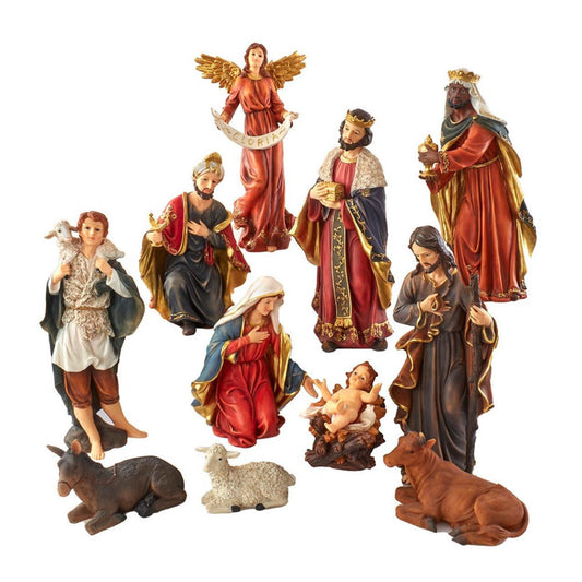 18" Resin Nativity Table Piece Set, 11-Piece