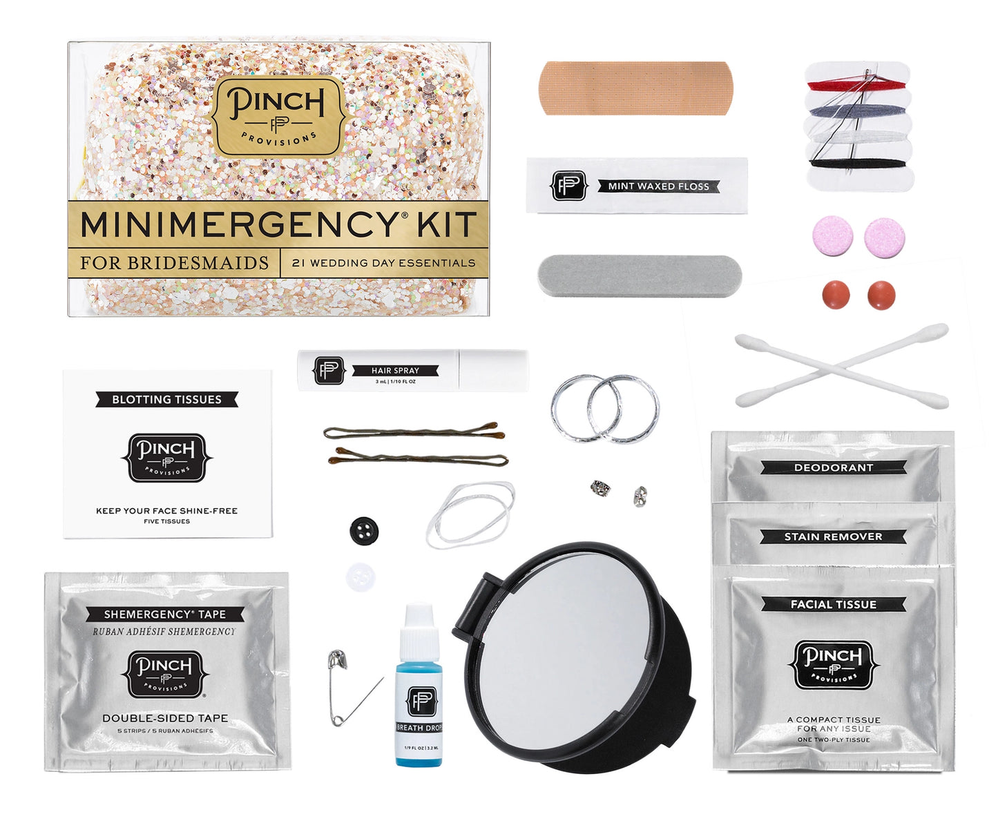 Glitter Minimergency Kit For Bridesmaids Set of 4