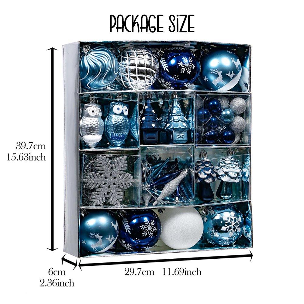 Blue and Silver 80-Piece Ornament Bundle