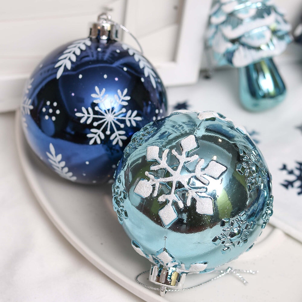 Blue and Silver 80-Piece Ornament Bundle