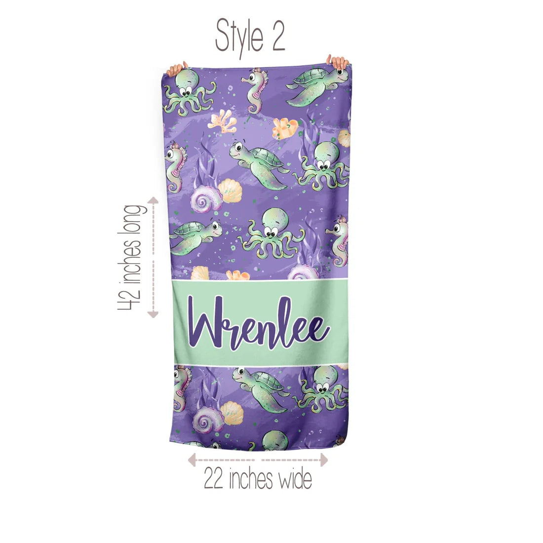 Personalized Sea Animals Beach Towel | 5 Style Choices