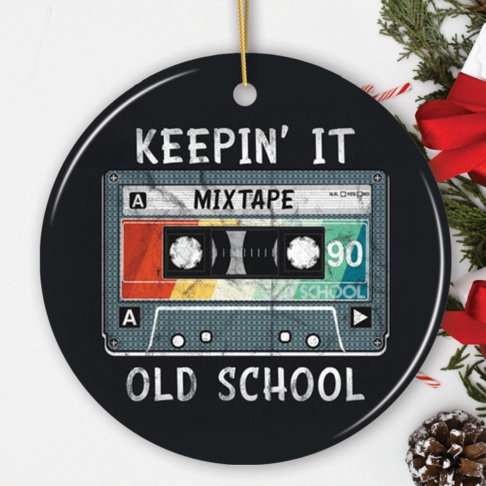 Black Retro Art Keepin' It Old School Ornament