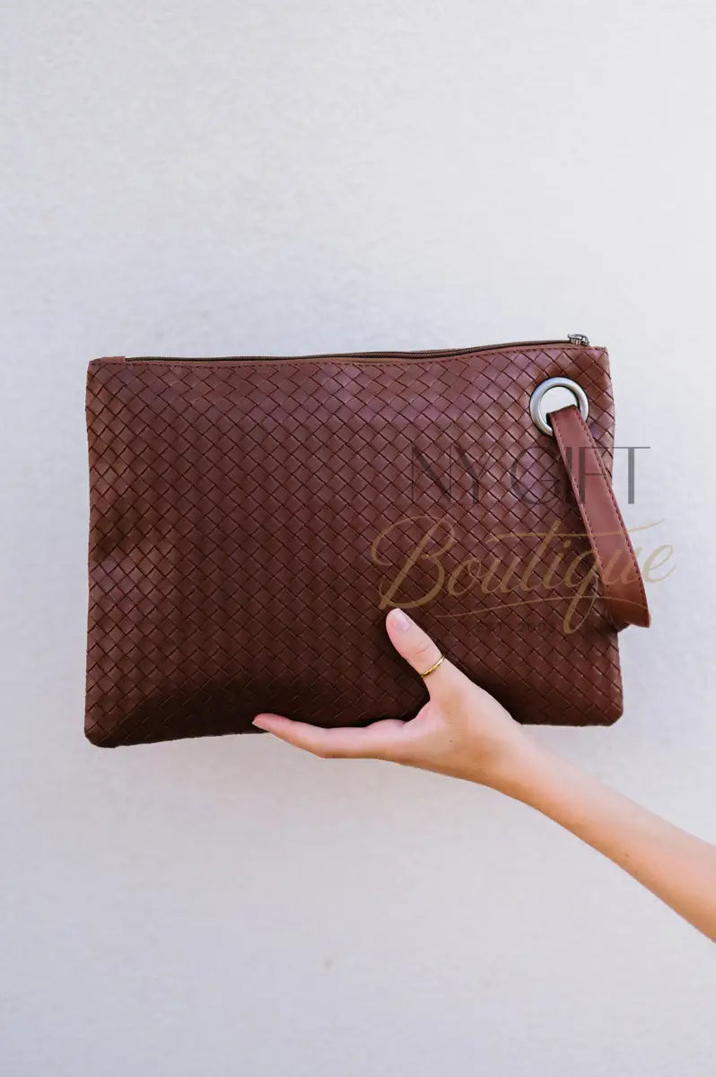 Trendy Weave Clutch - Wine Clutch Bags