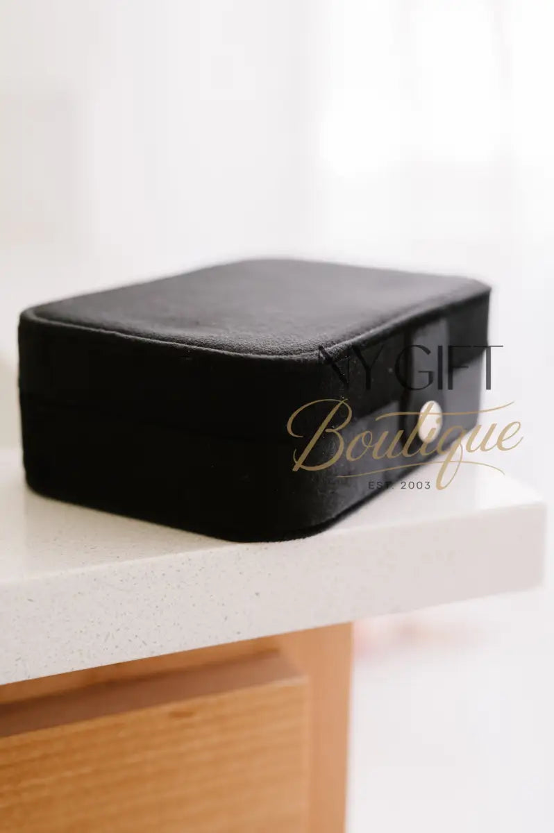 Velvet Jewelry Case - Black Travel Jewelry Case