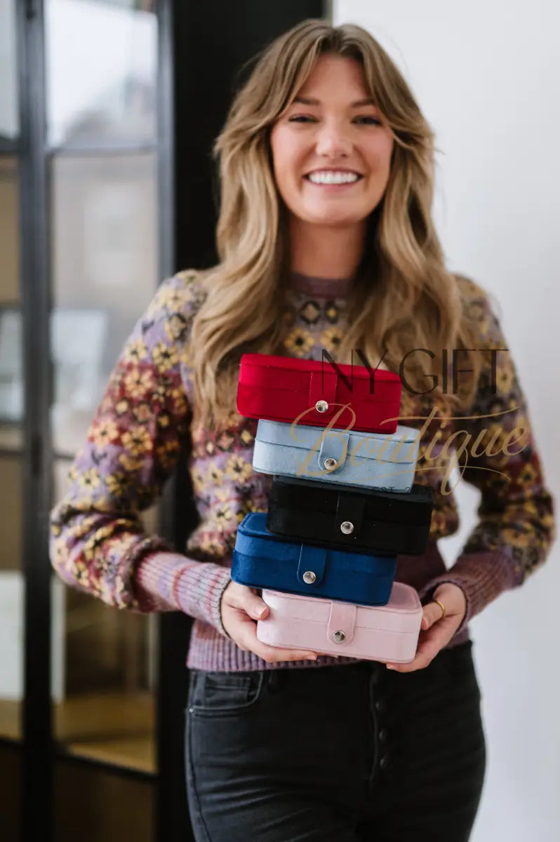 Velvet Jewelry Case - Blush Pink Travel Jewelry Case