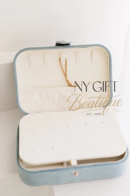 Velvet Jewelry Case - Dusty Blue Travel Jewelry Case