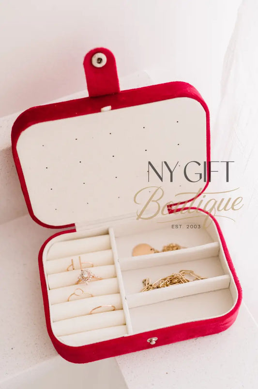 Velvet Jewelry Case - Red Travel Jewelry Case