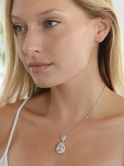 Couture Cubic Zirconia Pear-Shaped Necklace