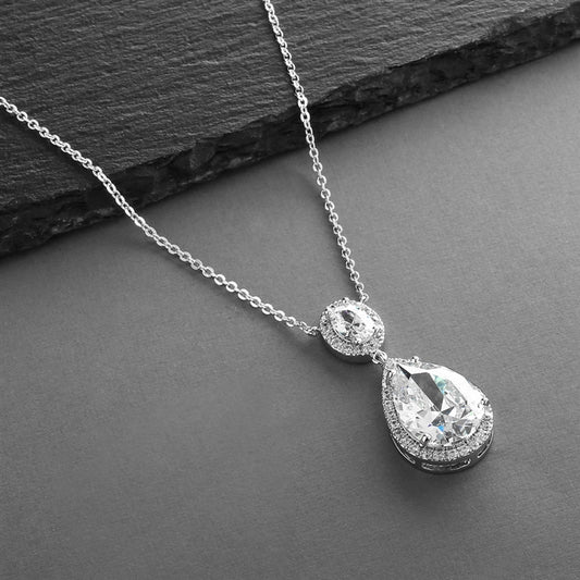 Couture Cubic Zirconia Pear-Shaped Necklace