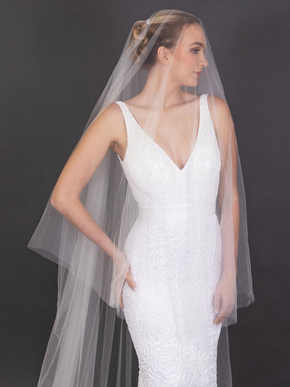Soft Italian Tulle 120"L x 108"W Royal Cathedral Veil 40" Blusher