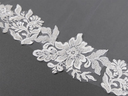 Beaded Lace Edge 108" Cathedral Veil