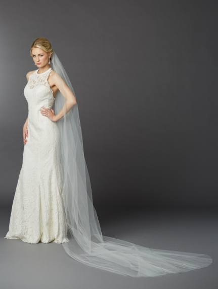 Ivory Royal Cathedral 120"L Single Layer Cut Edge Veil